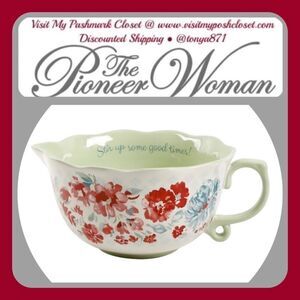 🦋 New Pioneer Woman Stoneware Batter Mixing Bowl with Handle & Sprout
